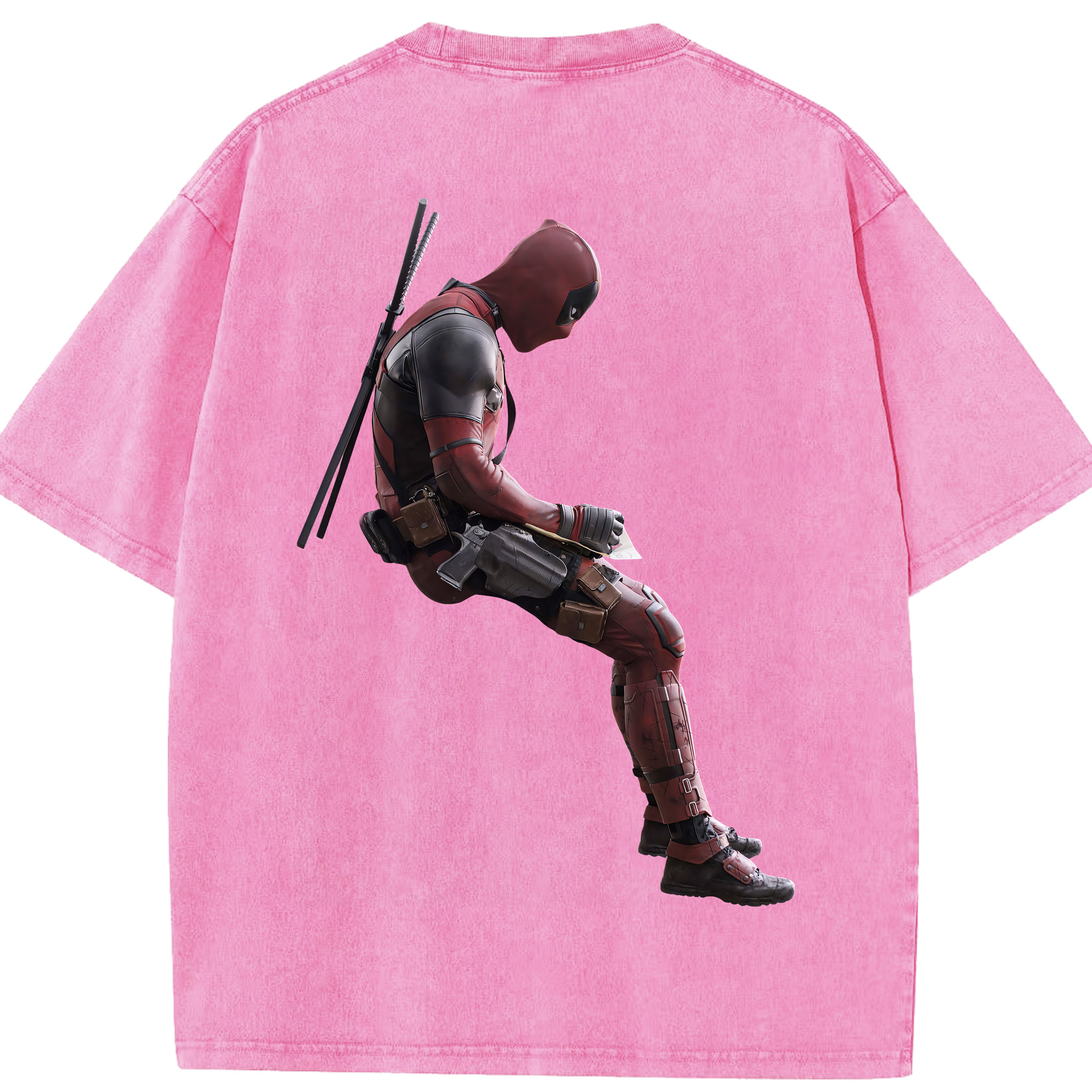 （画像用） Deadpool デッドプール 綿100% ヴィンテージ風 半袖Tシャツ（背面プリント）